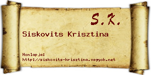 Siskovits Krisztina névjegykártya