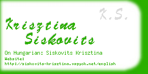 krisztina siskovits business card